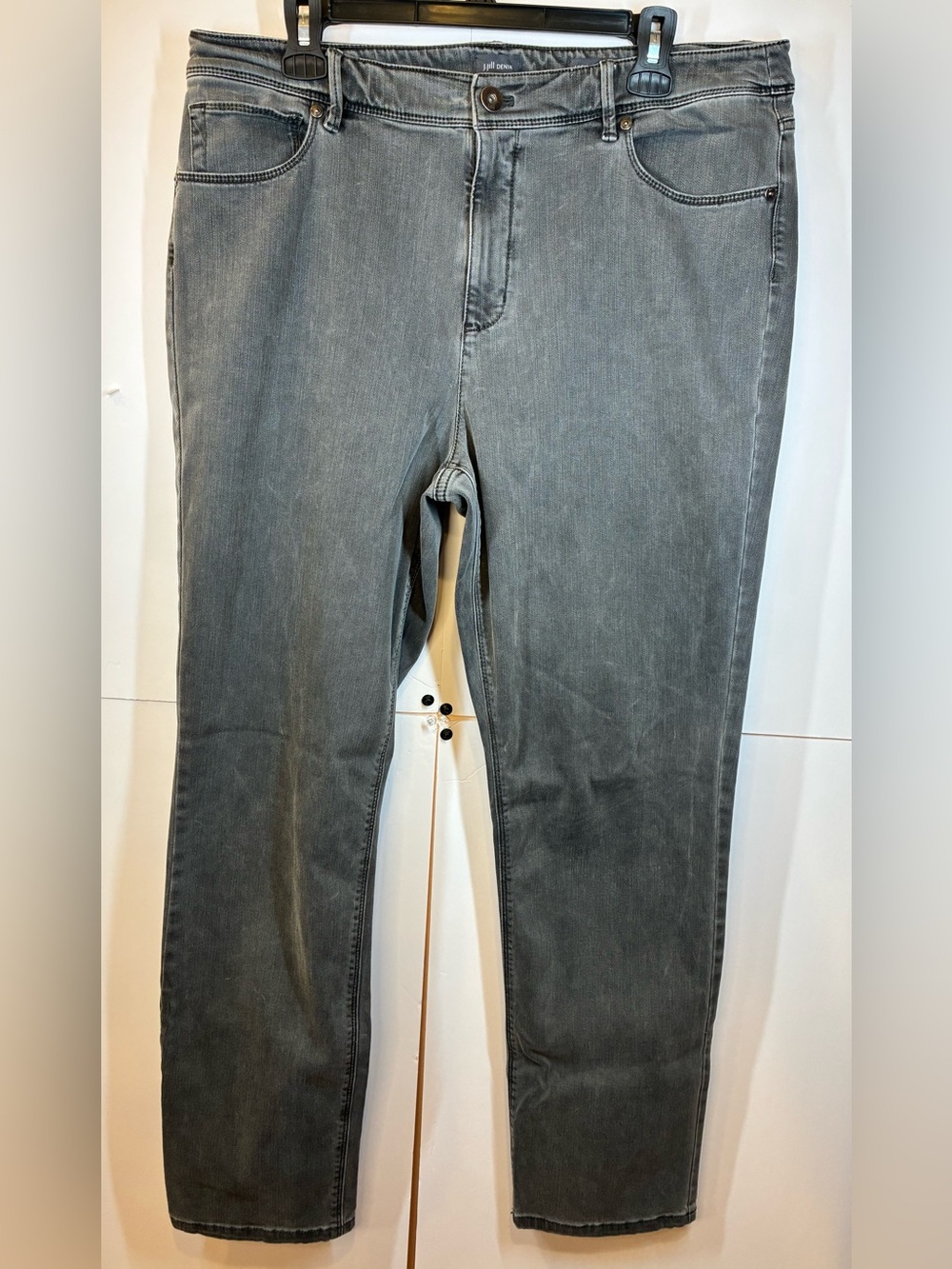 J. Jill Denim High Rise Straight Leg Jeans Gray Wash Size 16 Classic Casual